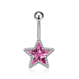 Daiiibabyyy  Y2K Jewelry Blue Crystal Star Navel Nail Sexy Aesthetic Fashion Punk Navel Ring Body Piercing Korean Cool Belly Button Rings