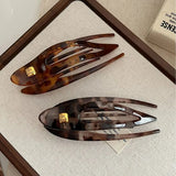 Daiiibabyyy  New Fashion Acrylic Duckbill Hair Claw Barrettes Leopard Printed Hair Clips Hair Accessories for Women Hairpin Ponytail Headwear