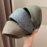 Daiiibabyyy  Vintage Wide Headband Women Thick Wool Hairband Fashionable Hair Accessories Stylish Hairband Chic Wide Headband for Women