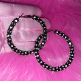 Daiiibabyyy  Y2K Jewelry Shiny Crystal Black Earrings Sexy Accessories Vintage Bohemian Earrings for Women Punk Goth Fashion Charms Earrings