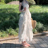 Daiiibabyyy Fashion Chiffon French Style Hot Girl Dress Tighten The Waist 2024 Spring Summer New Fashion Dress Princess Kawaii Dress