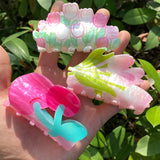 Daiiibabyyy  Summer Flower Series Design Hair Accessories Personality Artistic Colorful Acrylic Multiple Style Women's Claw Clip