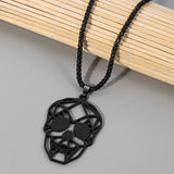 DAIIIBABYYY  -  Black Skull Head Pendant Necklace Gothic Punk Style Jewelry Skull Hollow Necklace Fashion Party Accessories for Men Women Gifts
