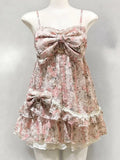 Daiiibabyyy  New Japanese Vintage Sweet Fairy Dress Women Chic Print Design Strap Dress Harajuku Lovely Casual High Street Retro Outfits