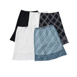 DAIIIBABYYY  -  Summer New Polka Dot Butterfly Knot Color Block A- Line Midi Skirt Fish Tail Short Skirt Women's Hot Girl Half-length Skirt
