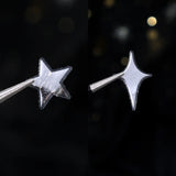 Laser Stars Nail Sticker 5D Realistic Silver Glitter Shiny Self Adheisve Y2K Style Decals Manicure Charms Nail Art Accessories