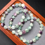 DAIIIBABYYY  -  9MM Natural Feather Fluorite Bracelet String Charms Handmade Crystal Jewelry Stretch Fashion Bangle Children Birthday Gift 1PCS