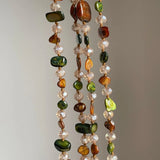 Daiiibabyyy  Double Layers Necklace Bohemian Colorful Beaded Necklace Bohemian Necklace Stackable For Beach Daily Wear Festival