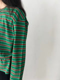 DAIIIBABYYY  -  American Loose Tops Contrast Color Stripes Long Sleeve T-shirt Y2k Women Clothing Harajuku Streetwear Tees Ropa De Mujer