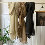 Daiiibabyyy  Spring and Autumn 95*185cm Ladies Scarves Lace Edged Shawl Scarf For Women