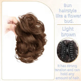 DAIIIBABYYY  -  Synthetic Women's Wig - Scrunchie-style Lazy Flower Bud Bun, Fashionable, Natural and Fluffy Wig Hairpiece.