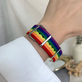 DAIIIBABYYY  -  Trendy LGBT Rainbow Strap Bracelet Men Women Fashion Watch Band Braided Leather Bracelets Unisex Wristband Couple Jewelry Gift