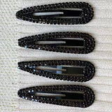 Daiiibabyyy  2PCs Black Rhinestone Hair Clips,Sparkly Crystal Hairpins,Hair Accessories for Women, Trendy Shiny Barrettes for Party Daily Use