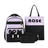 Daiiibabyyy  4Pcs/Set Large Capacity 4 in 1 Backpack Multifunction Casual Book Bag School Rucksack Breathable College Backpack Students
