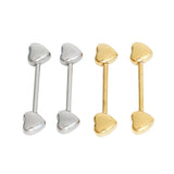 DAIIIBABYYY  -  1 Pair Stainless Steel Love Heart Shape Nipple Piercing Cubic Zirconia Butterfly Crown Barbell Tongue Piercing Body Jewelry