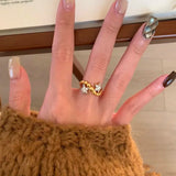 DAIIIBABYYY  -  Sparkling Star Zircon Ring For Women Girls Exquisite Fashion Creative Sweet Temperament Gentle  Anniversary Jewelry Gift