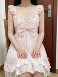 Daiiibabyyy  New Japanese Sweet Sexy Lace 2 Piece Set Chic Y2k Fairy Strap Dresses + Cardigan Korean Style Fashion High Street Retro Outfits