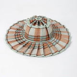 Daiiibabyyy  Plaid Print Ruffle Wide Brim Bucket Hat Foldable Sun Protection Loose Fit Summer Women Straw Hat Casual Chic Lady Sombrero
