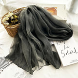 Daiiibabyyy  Spring And Summer 100% Silk Breathable Scarf Shawl Elegant Long Scarves Shawls Spring Fall Brand Accessories Head Scarf