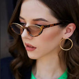 Daiiibabyyy  New Summer Minimalist Cat Eye Sunglasses Fashion Women's Summer Outdoor UV Resistant Sun Glasses Half Frame Kitten Eye Glasses