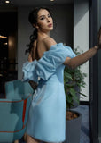 Daiiibabyyy Women's Summer Dress One Neck Short Sleeve Slanted Shoulder Solid Color Dress Sexy Backless Skinny White Dress
