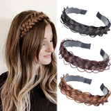 Daiiibabyyy Fashion Fishbone Braid Lazy Wig Twist Hair Bands for Women Luxury Designer Non-slip Braided Wigs Headband Hair Accessories
