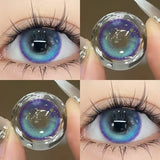 Daiiibabyyy  2Pieces Color Contact Lenses Bling Pupil Beauty Cosplay Color Circle Lens Yearly Galaxy Colour Contacts with Box