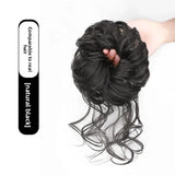 Daiiibabyyy  Lazy Style Long Beard Chicken Tail Hair Band Fake Hair Bun Flower Bud Head Simulation Hair Accessories Chinese Origin
