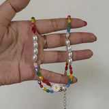 DAIIIBABYYY  -  Handmade Daisy Necklace Bead Flower Choker For Women Bohemian Fashion Colorful Spring Jewelry Party Gift