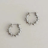Daiiibabyyy  Personality Gothic Stainless Steel Circle Thorns Hoop Earrings for Women Street Punk Hip-hop Earrings Jewelry Accessories Gifts