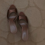 Daiiibabyyy  Sexy Thin High Heel Summer Women Slippers Concise Daily Wear Slip on Shoes Elegant Evening Party Dress Sandalias Mujer
