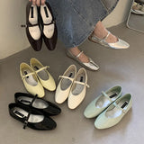 DAIIIBABYYY  -  Summer New Women Flat Shoes Fashion Green Beige Shallow Ladies Casual Soft Mary Jane Shoes Outdoor Dress Flat Ballet Shoes