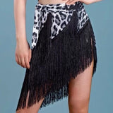 Daiiibabyyy  New Latin Dance f Skirt Adult Women's Irregular Tassel Bum Towel Practice Dance ort Skirt Latin Dance Sportswear Yoga Fi...