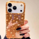 Daiiibabyyy  Meteor IND Brown Base Oil Painting Flower Phone Case for  iPhone 11 12 13 14 15 16 17 Pro Max