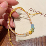 DAIIIBABYYY  -  Chinese Style Lion Hand Woven Bracelets Comfortable Colorful Rope Stackable Wrist Chain Elegant Braide Bangle Adjustable Jewelry
