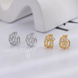 Daiiibabyyy Silver Gold Color Zircon Multi Layers Earrings for Women Girl Birthday Gift Delicate Shining Jewelry Dropshipping