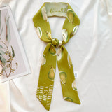 DAIIIBABYYY  -  New Design Women Long Scarf Faux Silk Printing Hair Hand Girls Fashion Handkerchief Shawl Wraps Female Ribbon Scarves Neck Tie