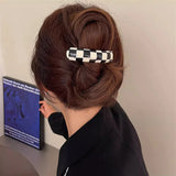 DAIIIBABYYY  -  Korean Spring Summer Chic Hair Clip Spring Clip for Girl French Style Glossy Elliptical Arc Retro Trendy Large Hairpin Headwear