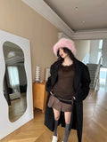 Daiiibabyyy  New Fashion Faux Rabbit Fur Bucket Hat for Women's Russian Luxury Fluffy Warm Wrap Winter Hat Fuzzy Plush Beanies Hat Y2k
