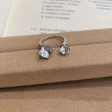 Daiiibabyyy  New Korean Copper Set Zircon Open Ring for Women Exquisite Colorful Rhinestone Adjustable Ring Engagement Dating Jewelry