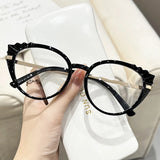 Daiiibabyyy  Fashionable New Cat Eye Glasses for Men and Women, Ultra Light Full Frame Glasses, High-definition Anti Blue Light Glasses