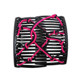 Daiiibabyyy  Shiny Rhinestone Beaded Hair Claws Magic Tuck Comb Updo Elastic Headwear Bun Ponytail Holder Beads Hair Combs Hair Styling Tools