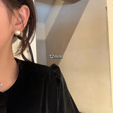 DAIIIBABYYY  -  Elegant Big Round Imitation Pearl Ear Clip Stud Earring Wedding Jewelry for Women Korean Fashion No Piercing Earrings