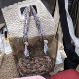 Daiiibabyyy Transparent PVC Women Shoulder Bag Large Capacity Jelly Beach Bags femme handbags ladies totes Composite Bag Floral underarm bag