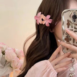 DAIIIBABYYY  -  Gradient Double Flower Duckbill Clip Acrylic Large Flower Hair Grab Clip Girls Korean Sweet Ponytail Hairpin Elegant Headwear