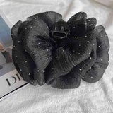 Daiiibabyyy Sweet Mesh Tulle Big Bow Hair Claw Clips for Women Girls White Black Bowknot Hair Clamp Ponytail Hairpin Headdress Accessories