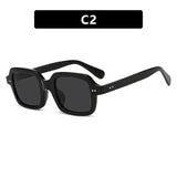 Daiiibabyyy  Fashion Small Round Sunglasses Women Retro Clear Ocean Lens Shades Eyewear Men Rivets Punk Sun Glasses UV400 Eyeglasses