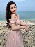 Daiiibabyyy  French Hepburn style long dress fashionable women's clothing design sweet and stunning fairy birthday gentle style dress QW04