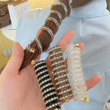 DAIIIBABYYY  -  1/3Pcs Telephone Line Hair Rope Women Crystal Ponytail High Elastic Hairbands Girls Resin Hair Ties Scrunchies Hair Accessories