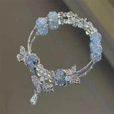 DAIIIBABYYY  -  New Luxury Elegant Crystal Beads Bracelet for Women Butterfly Dreamcatcher Tassel Charm Bracelet Girl Party Fashion Jewelry Gift